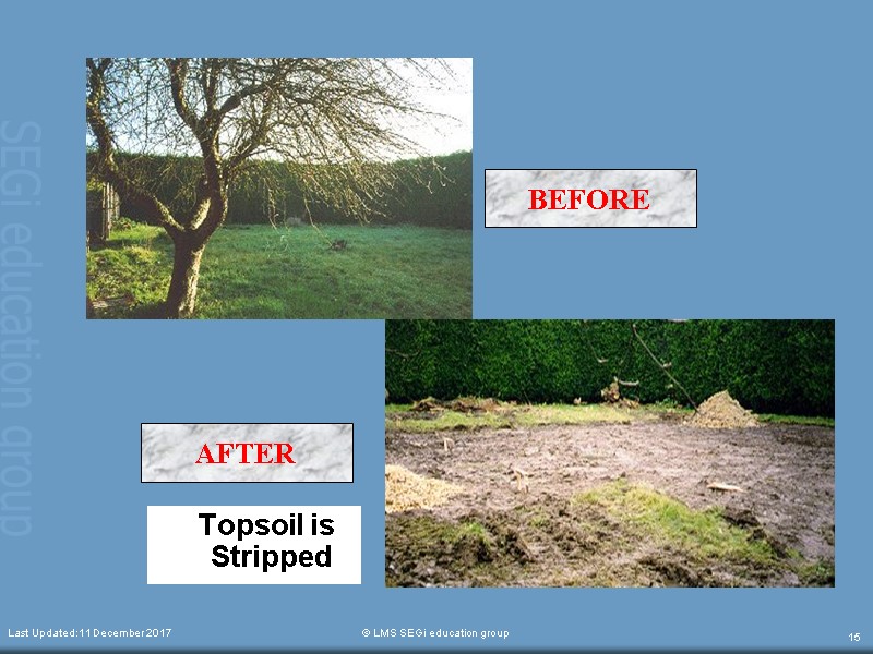 Topsoil is Stripped  Last Updated:11 December 2017  © LMS SEGi education group